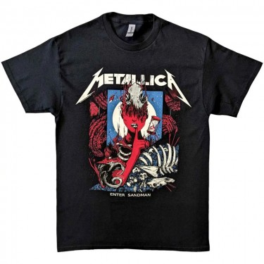 Metallica Unisex T-Shirt: Enter Sandman Poster (XX-Large)