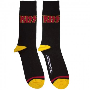 KISS Unisex Ankle Socks: Red Logo Single Stripe