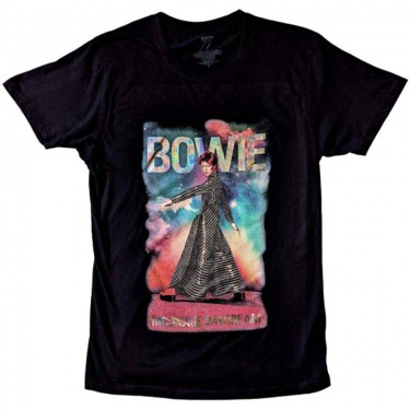 David Bowie Unisex T-Shirt: Moonage 11 Fade (Embellished) (Large)