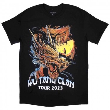 Wu-Tang Clan Unisex T-Shirt: Tour '23 Dragon Back Print (Back Print & Ex-Tour) (Large)