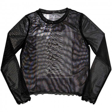 Joy Division Ladies Long Sleeve T-Shirt: Unknown Pleasures (Mesh) (Medium)