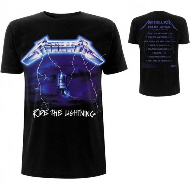 Metallica - Ride The Lightning Tracks (Back Print) - Unisex T-shirt (XX-Large)