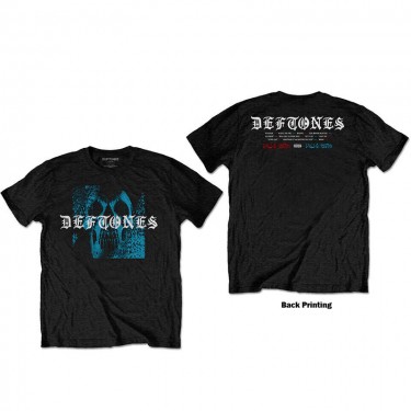 Deftones Unisex T-Shirt: Static Skull (Back Print)