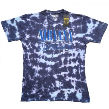 Nirvana Unisex T-Shirt: Nevermind Wavy Logo (Wash Collection) (Small)