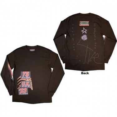 Travis Scott Unisex Long Sleeve T-Shirt: Summer Run 2023 London (Back Print & Ex-Tour) (Large)