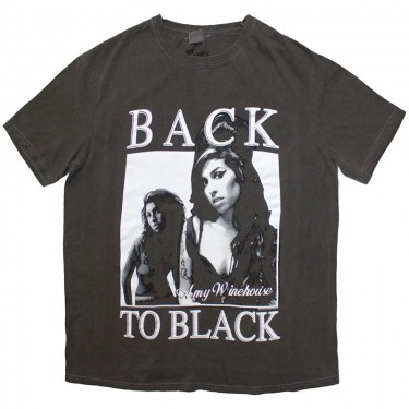 Amy Winehouse Unisex T-Shirt: Back To Black (Wash Collection) (Large)