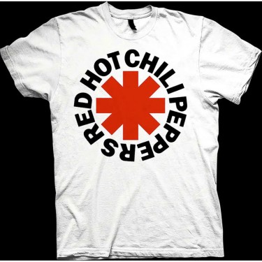 Red Hot Chili Peppers Unisex T-Shirt: Red Asterisk - White