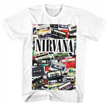 Nirvana Unisex Tee: Cassettes (Medium) - T-shirt (Medium)