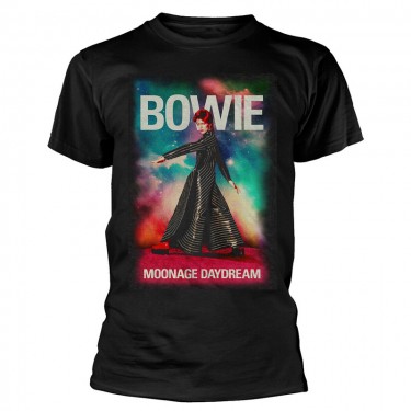 David Bowie Unisex Embellished T-Shirt: Moonage 11 Fade (Glitter Print) (X-Large)