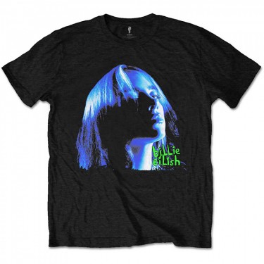 Billie Eilish Unisex T-Shirt: Neon Shadow Blue - Black