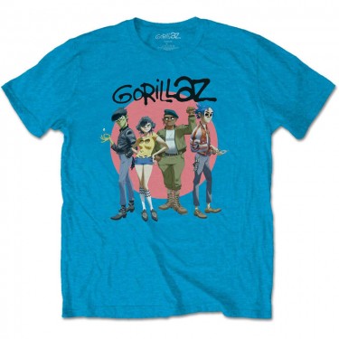 Gorillaz Unisex T-Shirt: Group Circle Rise (Medium)