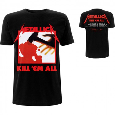 Metallica Unisex T-Shirt: Kill 'Em All Tracks (Back Print) (XX-Large)