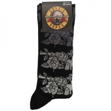 Guns N' Roses Unisex Ankle Socks: Monochrome Pistols (UK Size 7 - 11)