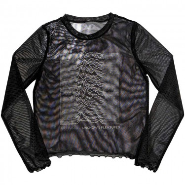 Joy Division Ladies Long Sleeve T-Shirt: Unknown Pleasures (Mesh) (Large)