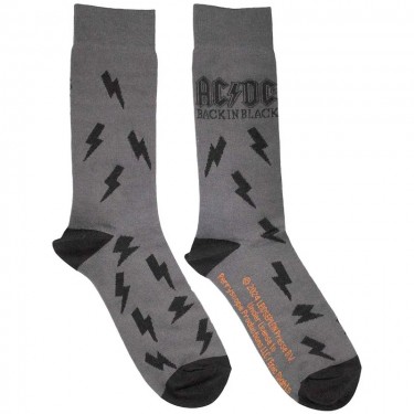 AC/DC Unisex Ankle Socks: Back in Black Bolts (UK Size 6 - 11)