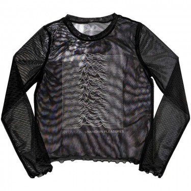 Joy Division Ladies Long Sleeve T-Shirt: Unknown Pleasures (Mesh) (X-Large)