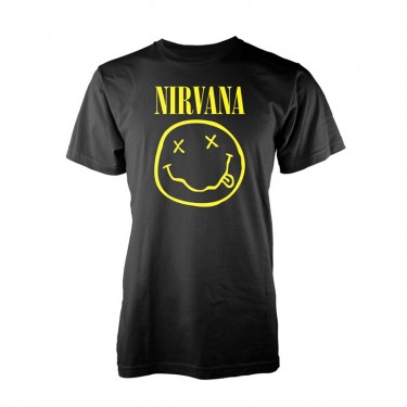 Nirvana Unisex Tee: Yellow Smiley (Small) - T-shirt (Small)